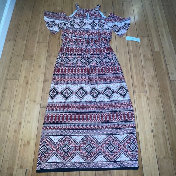 NWT WISP Genesis Cold Shoulder Knit Maxi Dress Woman Sz 12 - Picture 1 of 7